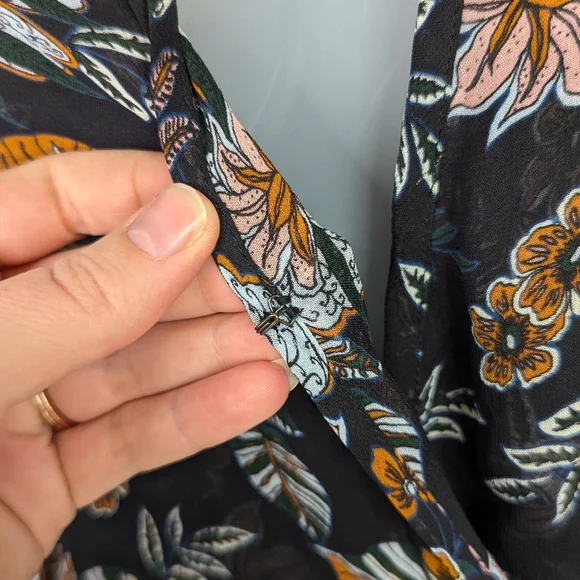 Veronica Beard Shaia Floral Ruched Asymmetrical Midi Dress Black Size 0 - Picture 9 of 11